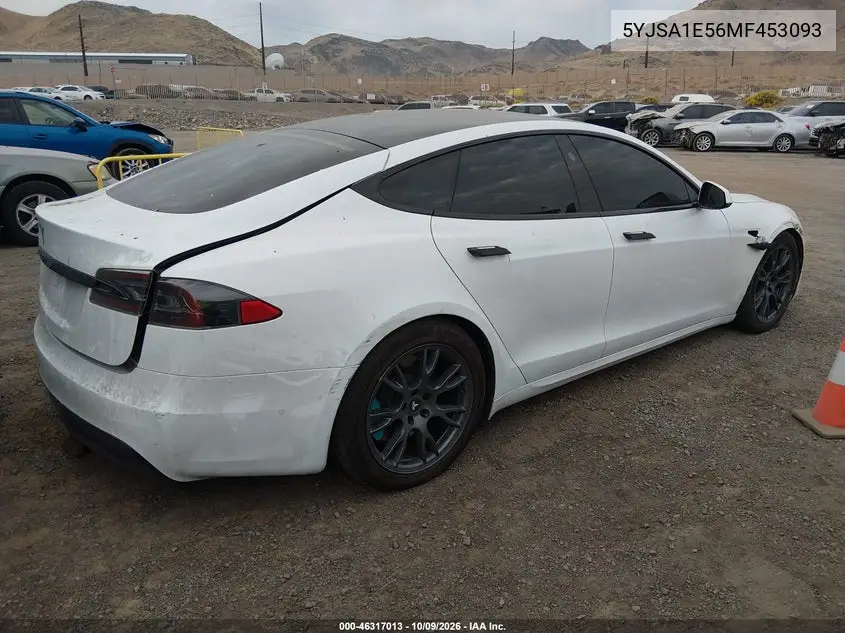 2021 TESLA MODEL S VIN 5YJSA1E56MF453093 — фото 4
