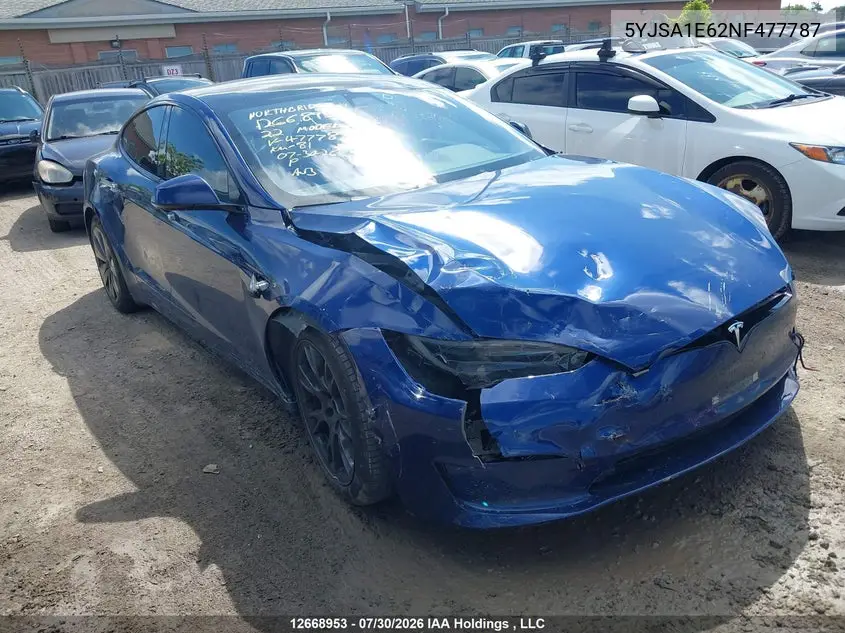 TESLA MODEL S 2022, VIN 5YJSA1E62NF477787