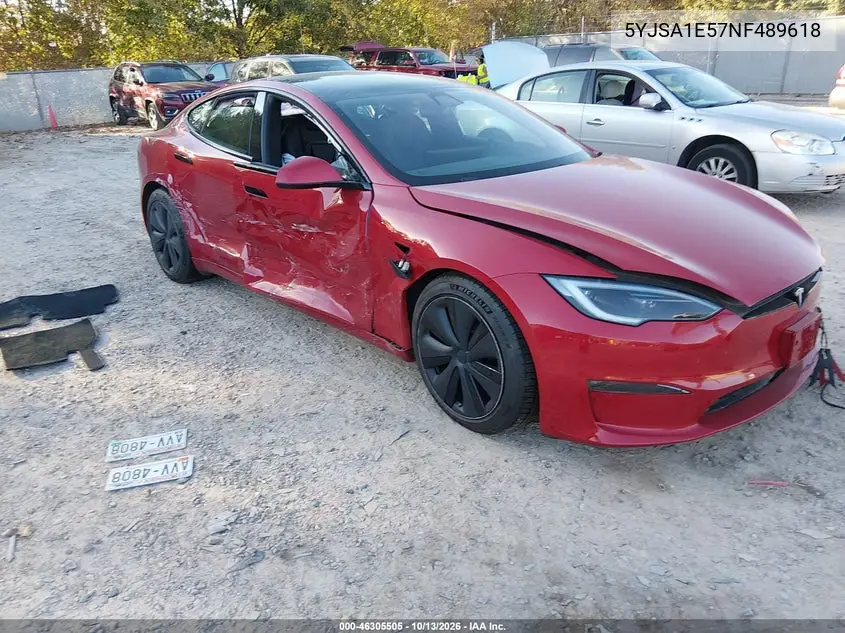 TESLA MODEL S 2022, VIN 5YJSA1E57NF489618