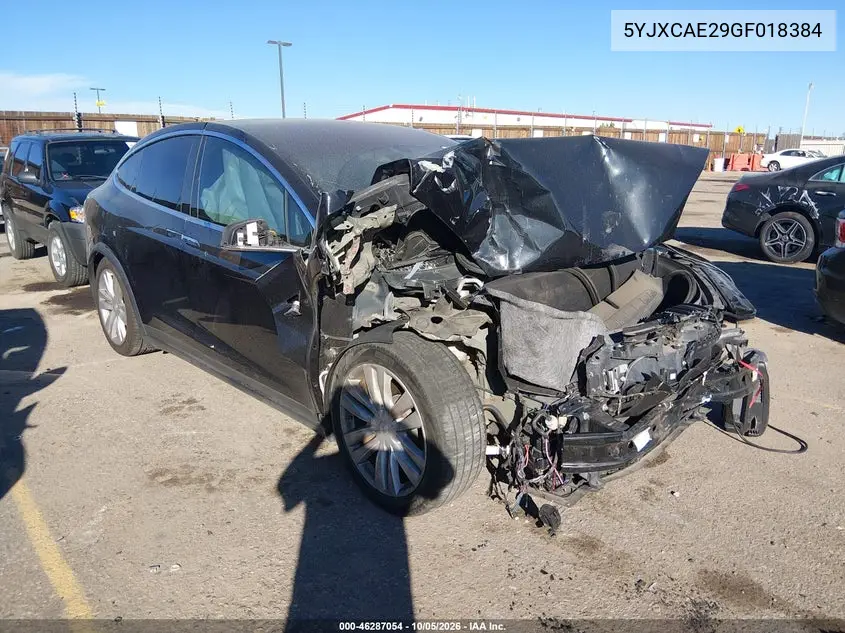 TESLA MODEL X 2016, VIN 5YJXCAE29GF018384