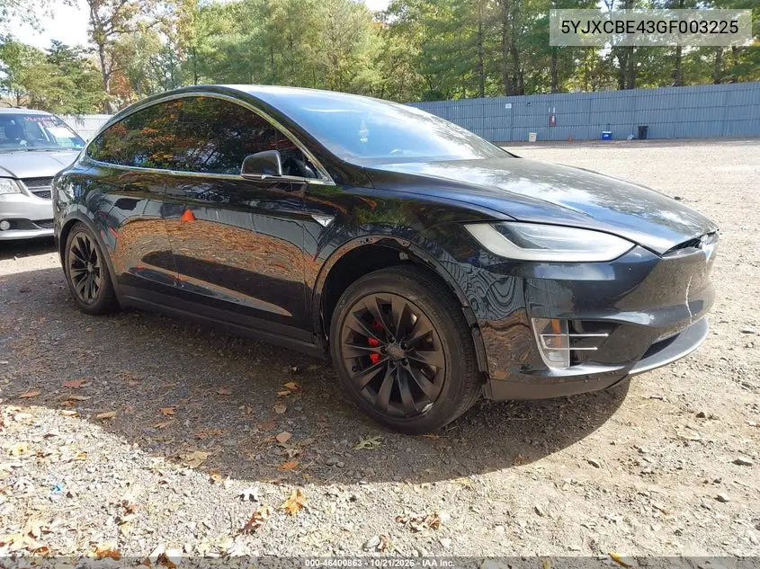 TESLA MODEL X 2016, VIN 5YJXCBE43GF003225