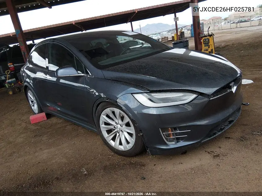 TESLA MODEL X 2017, VIN 5YJXCDE26HF025781
