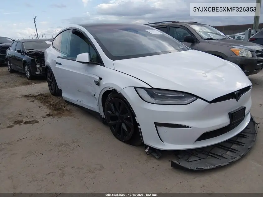 TESLA MODEL X 2021, VIN 5YJXCBE5XMF326353