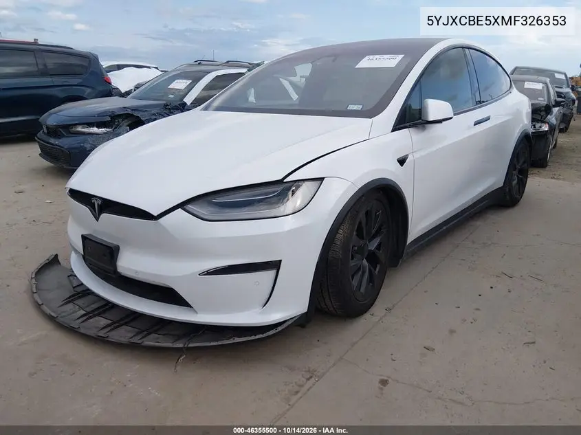 2021 TESLA MODEL X VIN 5YJXCBE5XMF326353 — фото 2