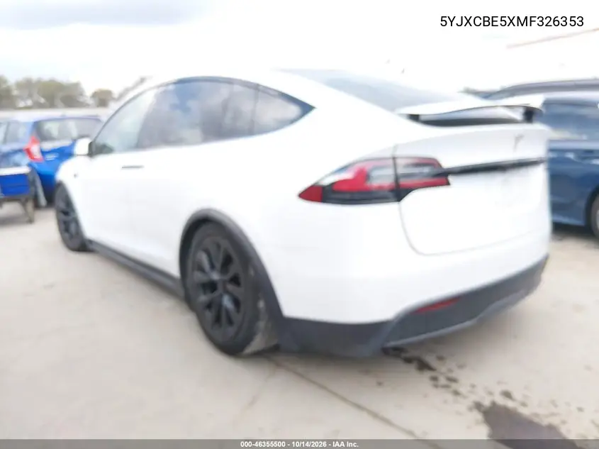 2021 TESLA MODEL X VIN 5YJXCBE5XMF326353 — фото 3