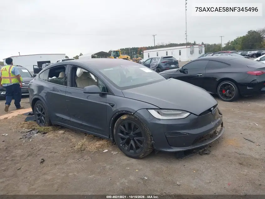 TESLA MODEL X 2022, VIN 7SAXCAE58NF345496