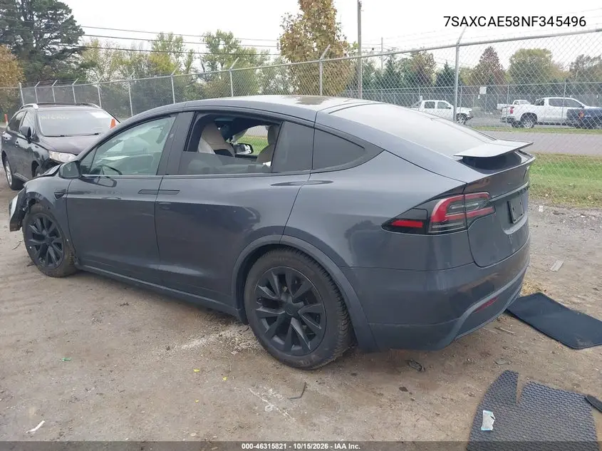2022 TESLA MODEL X VIN 7SAXCAE58NF345496 — фото 3