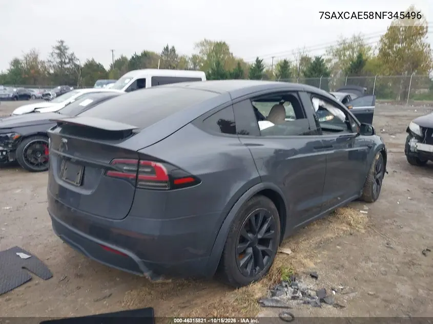 2022 TESLA MODEL X VIN 7SAXCAE58NF345496 — фото 4
