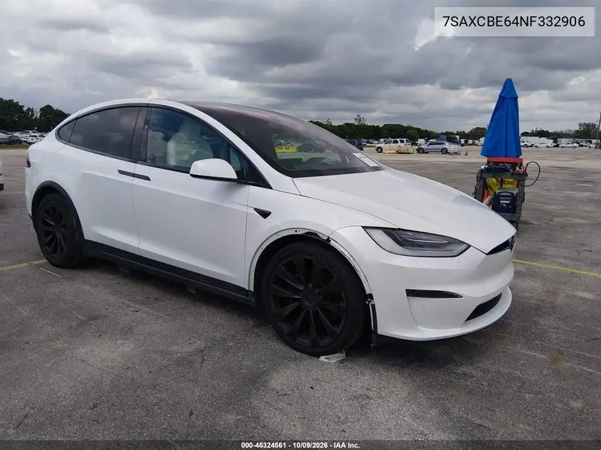 TESLA MODEL X 2022, VIN 7SAXCBE64NF332906
