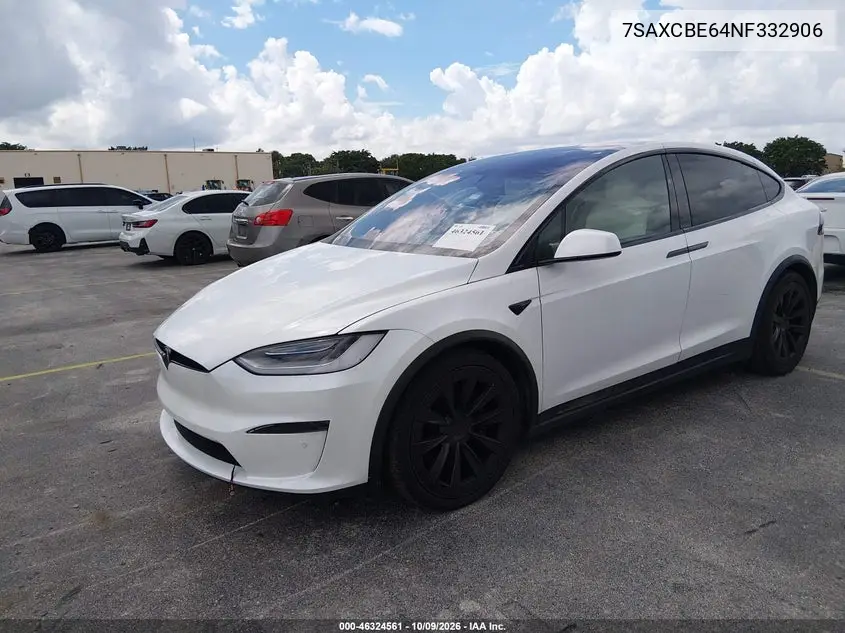 2022 TESLA MODEL X VIN 7SAXCBE64NF332906 — фото 2
