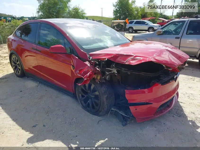 TESLA MODEL X 2022, VIN 7SAXCBE66NF333099