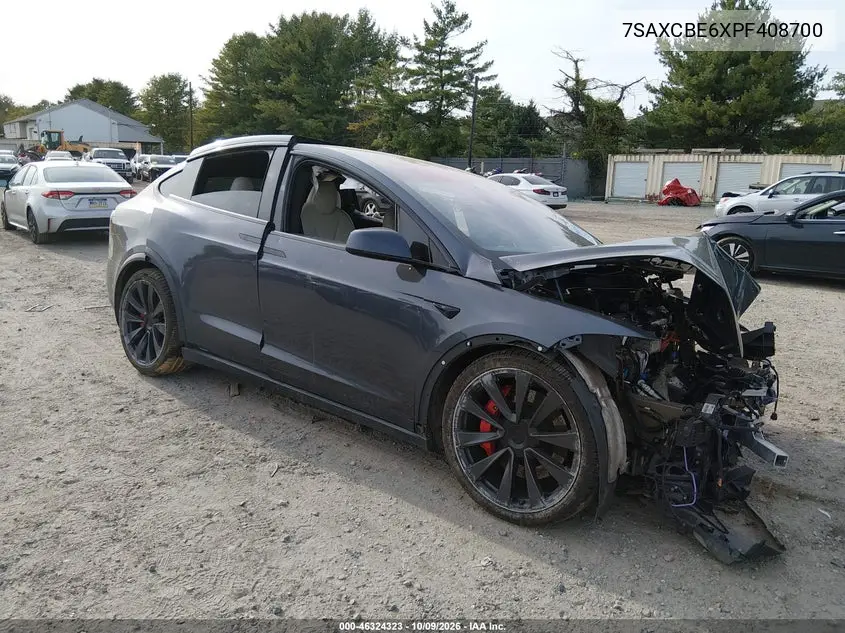 TESLA MODEL X 2023, VIN 7SAXCBE6XPF408700