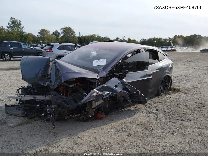 2023 TESLA MODEL X VIN 7SAXCBE6XPF408700 — фото 2