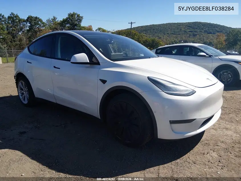 TESLA MODEL Y 2020, VIN 5YJYGDEE8LF038284