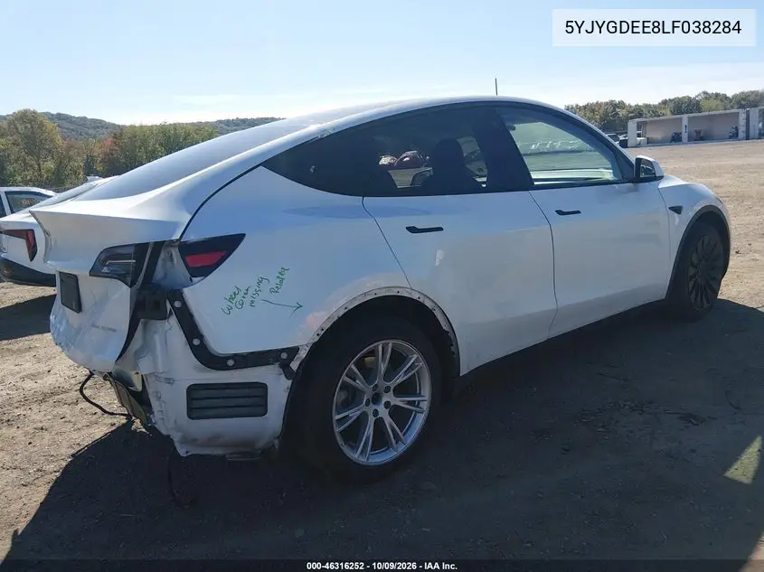 2020 TESLA MODEL Y VIN 5YJYGDEE8LF038284 — фото 4