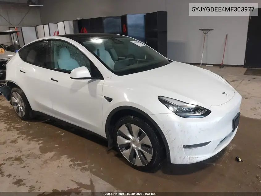 2021 TESLA MODEL Y VIN 5YJYGDEE4MF303977 — фото 7