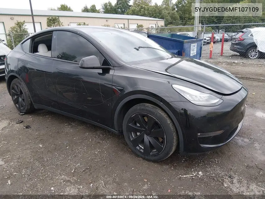 TESLA MODEL Y 2021, VIN 5YJYGDED6MF107109