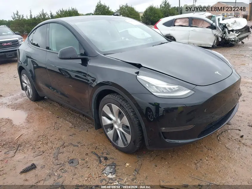 TESLA MODEL Y 2021, VIN 5YJYGDEE8MF232248