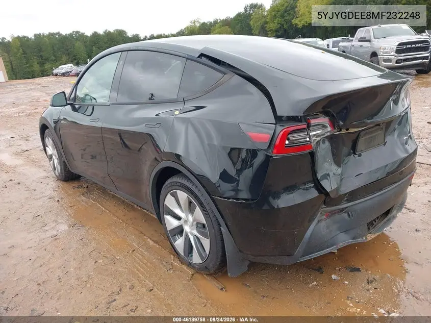 2021 TESLA MODEL Y VIN 5YJYGDEE8MF232248 — фото 3