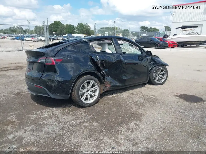 2021 TESLA MODEL Y VIN 5YJYGDEE8MF244691 — фото 4