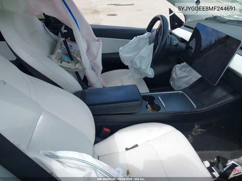 2021 TESLA MODEL Y VIN 5YJYGDEE8MF244691 — фото 5