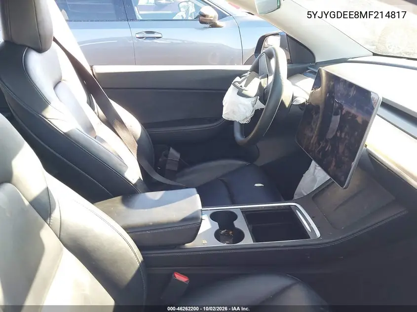 2021 TESLA MODEL Y VIN 5YJYGDEE8MF214817 — фото 5