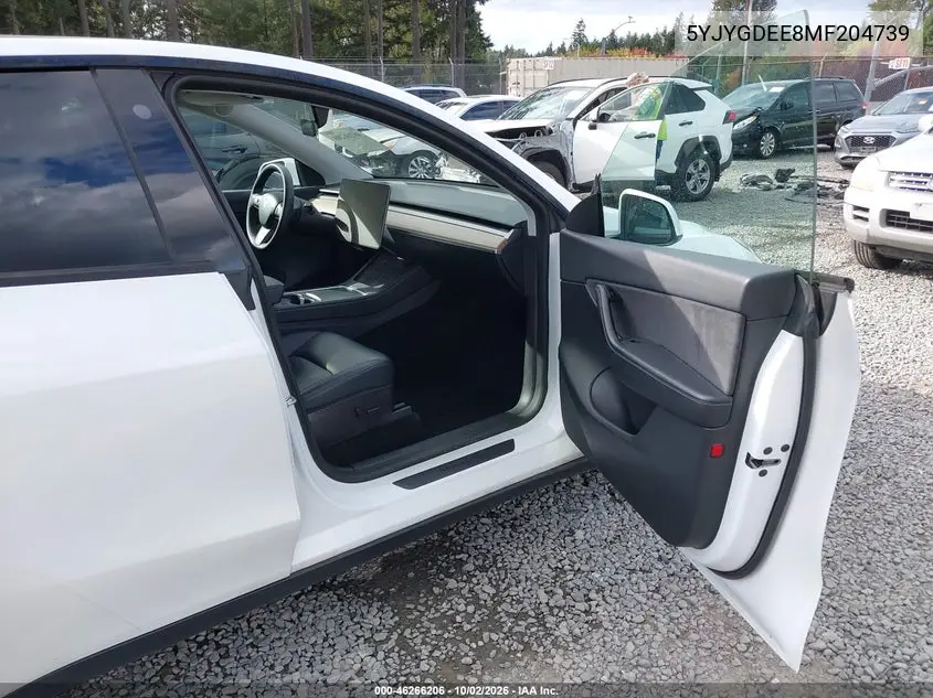 2021 TESLA MODEL Y VIN 5YJYGDEE8MF204739 — фото 5