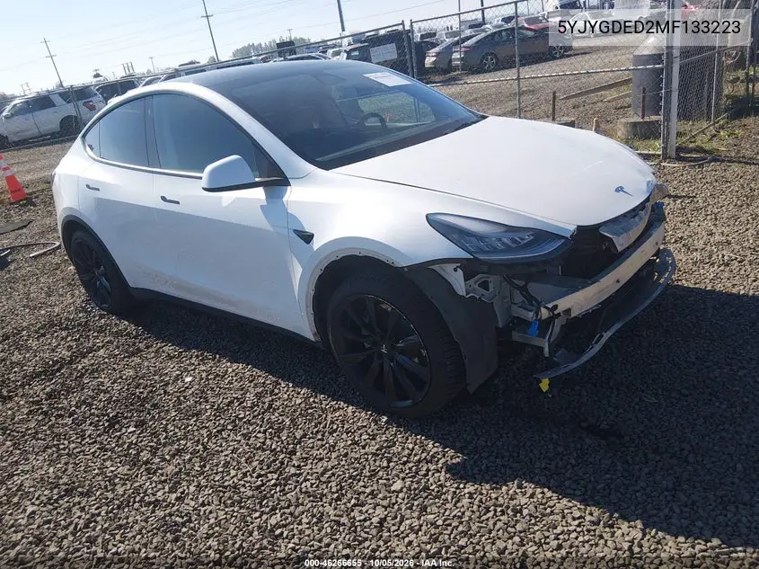 TESLA MODEL Y 2021, VIN 5YJYGDED2MF133223