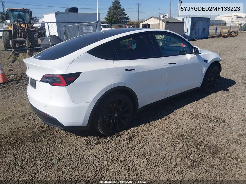 2021 TESLA MODEL Y VIN 5YJYGDED2MF133223 — фото 4