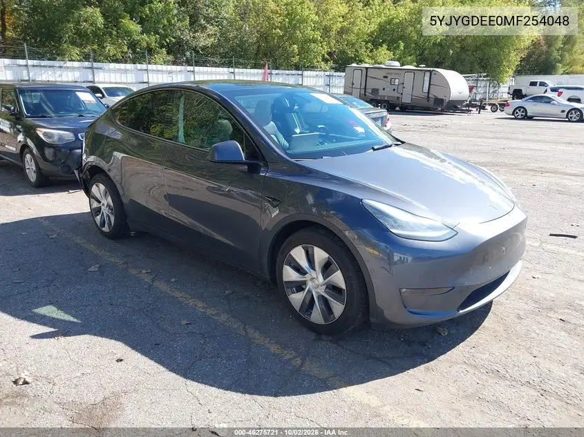 TESLA MODEL Y 2021, VIN 5YJYGDEE0MF254048