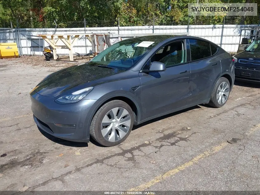 2021 TESLA MODEL Y VIN 5YJYGDEE0MF254048 — фото 2