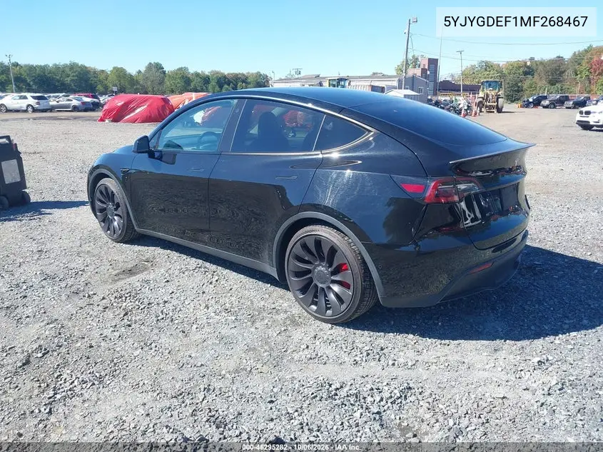 2021 TESLA MODEL Y VIN 5YJYGDEF1MF268467 — фото 3