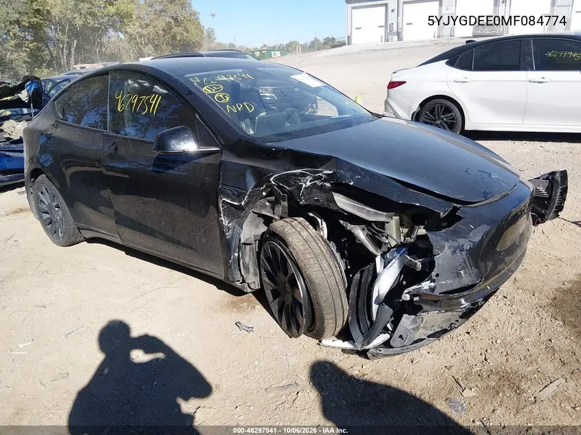 TESLA MODEL Y 2021, VIN 5YJYGDEE0MF084774