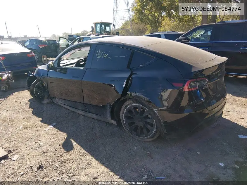2021 TESLA MODEL Y VIN 5YJYGDEE0MF084774 — фото 3