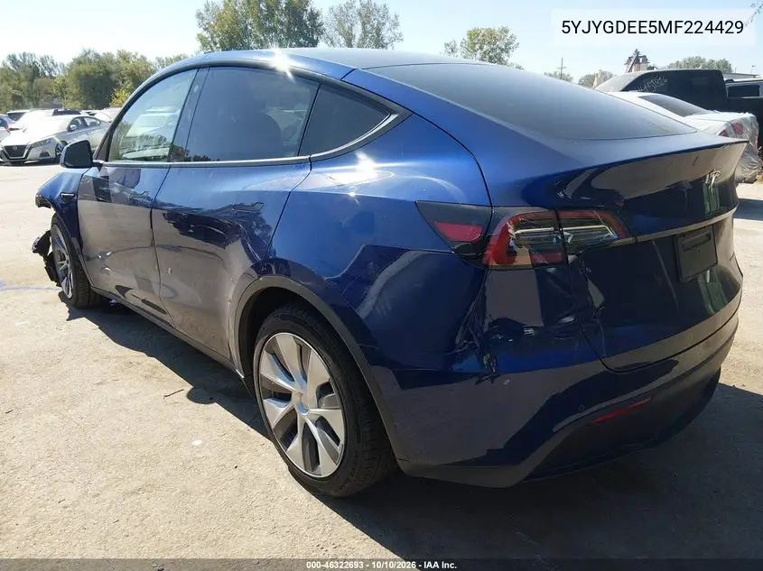 2021 TESLA MODEL Y VIN 5YJYGDEE5MF224429 — фото 3