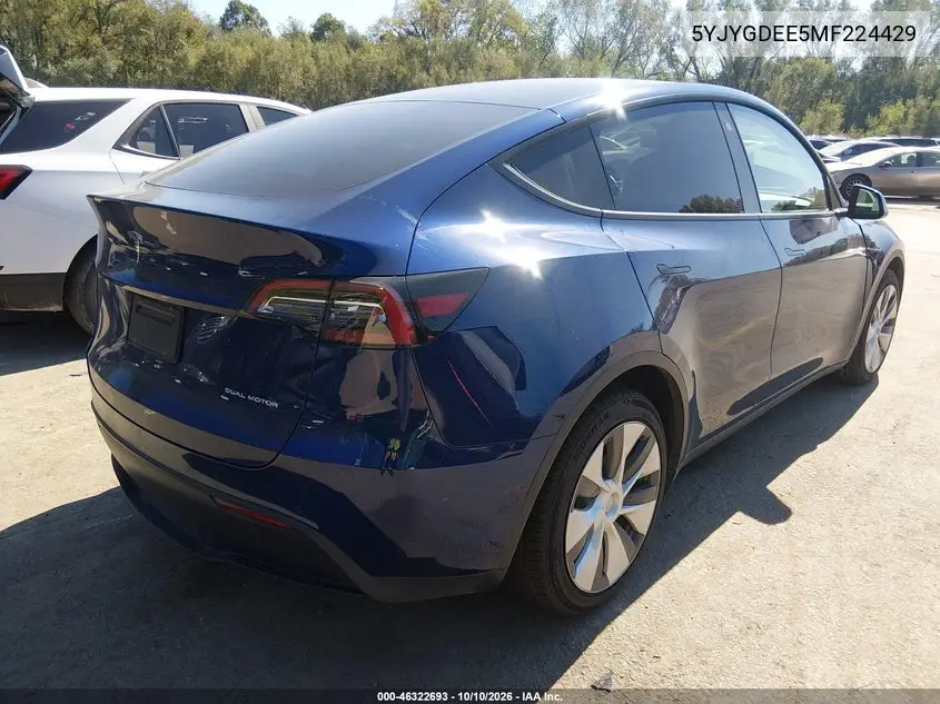 2021 TESLA MODEL Y VIN 5YJYGDEE5MF224429 — фото 4
