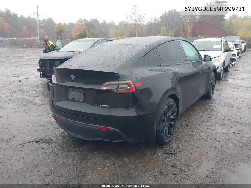 2021 TESLA MODEL Y VIN 5YJYGDEE5MF299731 — фото 4