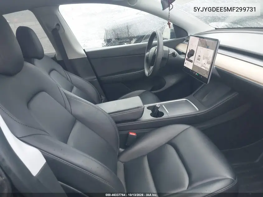 2021 TESLA MODEL Y VIN 5YJYGDEE5MF299731 — фото 5