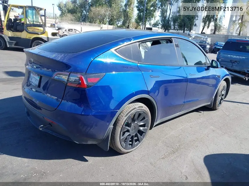 2021 TESLA MODEL Y VIN 5YJYGDEE8MF213716 — фото 4