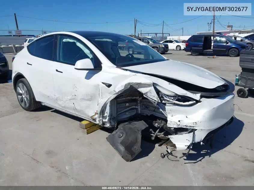 TESLA MODEL Y 2021, VIN 5YJYGAEE0MF302677