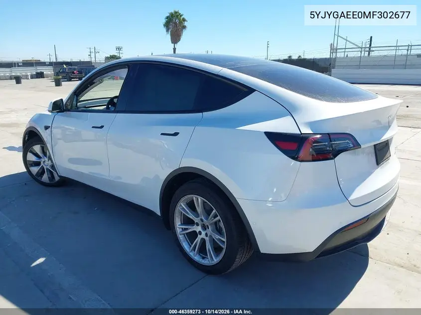 2021 TESLA MODEL Y VIN 5YJYGAEE0MF302677 — фото 3
