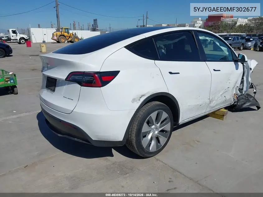 2021 TESLA MODEL Y VIN 5YJYGAEE0MF302677 — фото 4