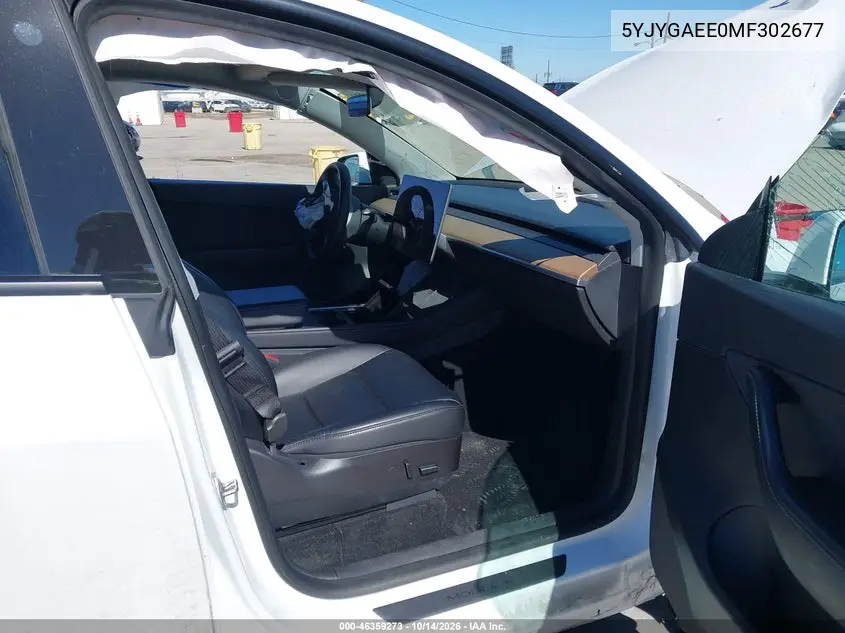 2021 TESLA MODEL Y VIN 5YJYGAEE0MF302677 — фото 5
