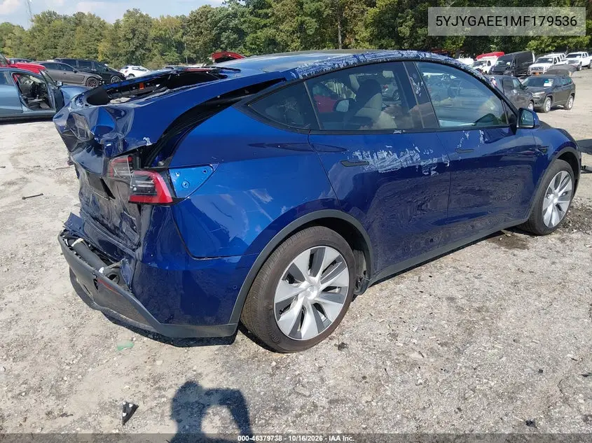 2021 TESLA MODEL Y VIN 5YJYGAEE1MF179536 — фото 4