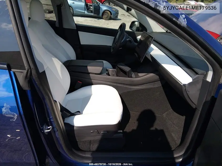 2021 TESLA MODEL Y VIN 5YJYGAEE1MF179536 — фото 5
