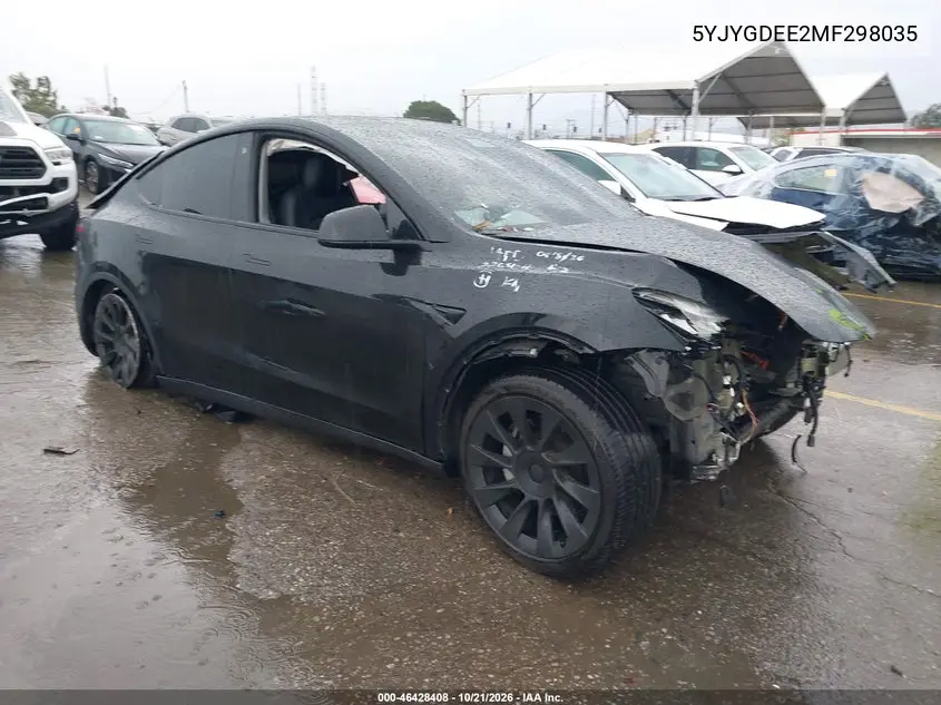 TESLA MODEL Y 2021, VIN 5YJYGDEE2MF298035