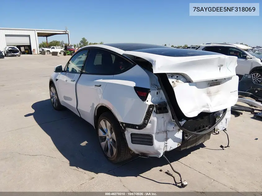 2022 TESLA MODEL Y VIN 7SAYGDEE5NF318069 — фото 3