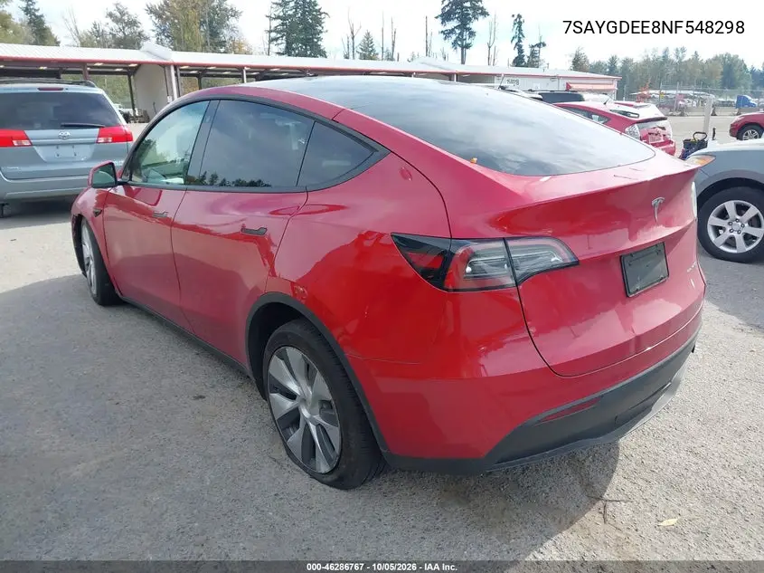 2022 TESLA MODEL Y VIN 7SAYGDEE8NF548298 — фото 3