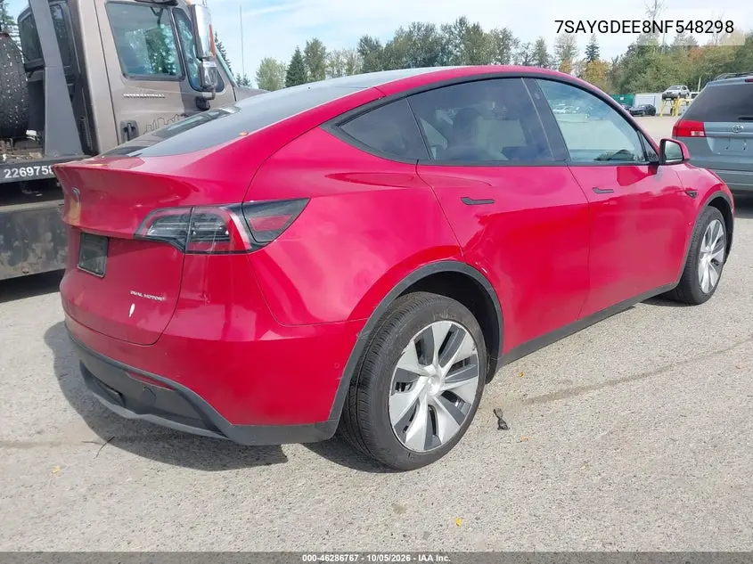 2022 TESLA MODEL Y VIN 7SAYGDEE8NF548298 — фото 4