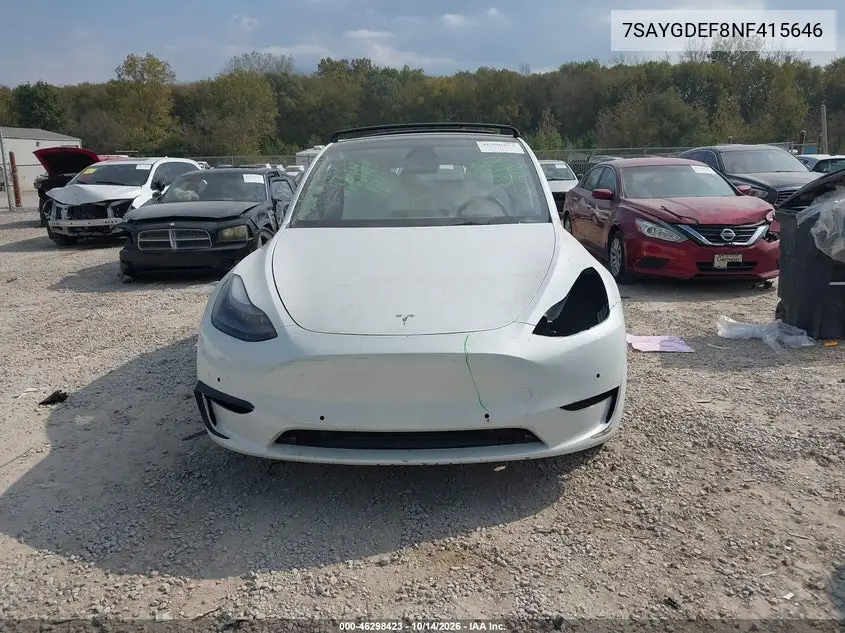 2022 TESLA MODEL Y VIN 7SAYGDEF8NF415646 — фото 12